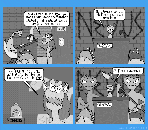 MoE 62 16/10/2003 :: Part One: The Pots Room \/\/ Going Down \/\/ Personal Conflict