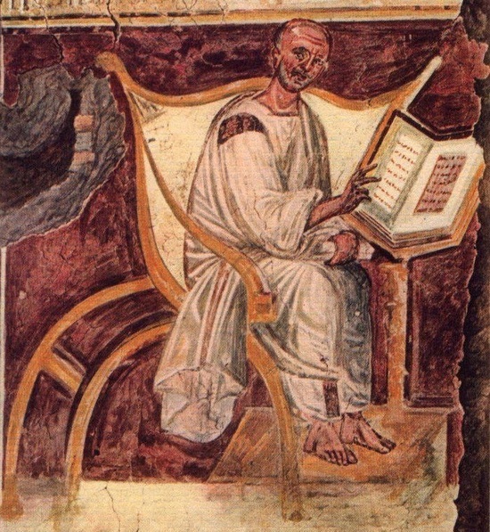 early fresco of St Augustine