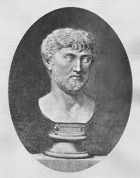 engraving of bust of Lucretius