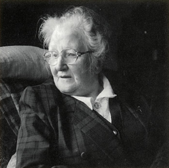 black and white photo' of Marion Campbell in old age
