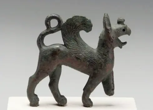 Ancient Greek bronze griffin figurine