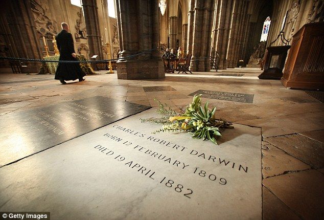 view of gravestone with flowers on it, in abbey
