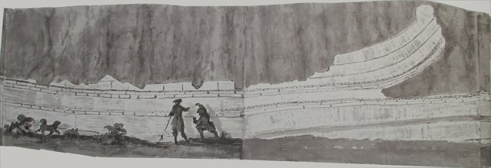 Hutton's drawing of Salisbury Crags