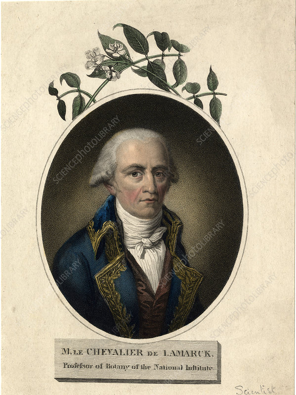 book page with picture of Lamarck
