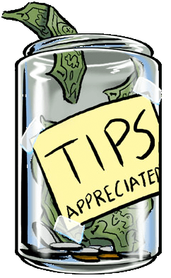 graphic of tip jar, linked to Paypal,me page
